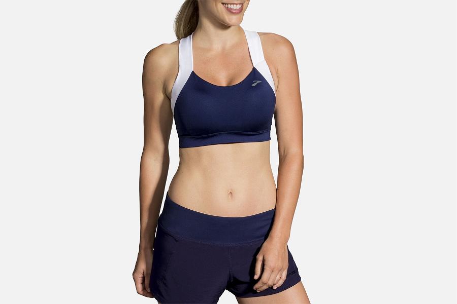 Brooks UpLift Crossback Women Clothes & Sports Bra Blue TMR937615